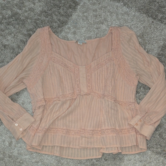 American Eagle Outfitters Tops - American Eagle Babydoll Long Sleeve Blouse Sz Xl